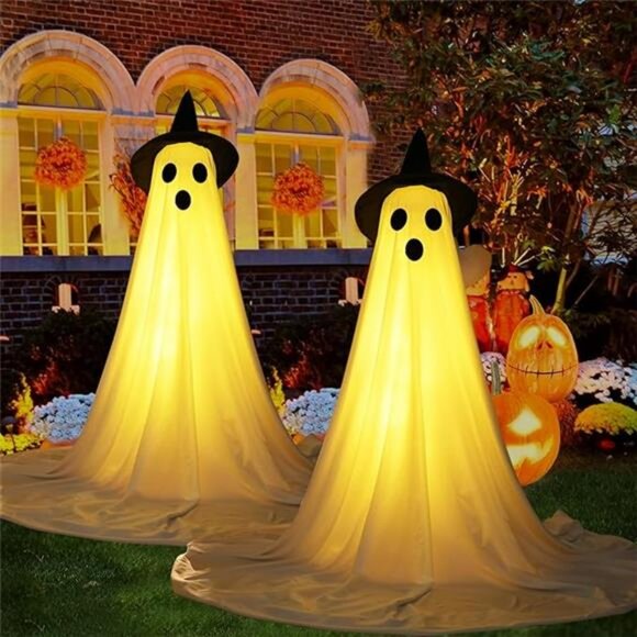 2Packs Halloween Decorations Outdoor, Cute Halloween Decor Indoor, Spooky Ghost - Picture 7 of 7